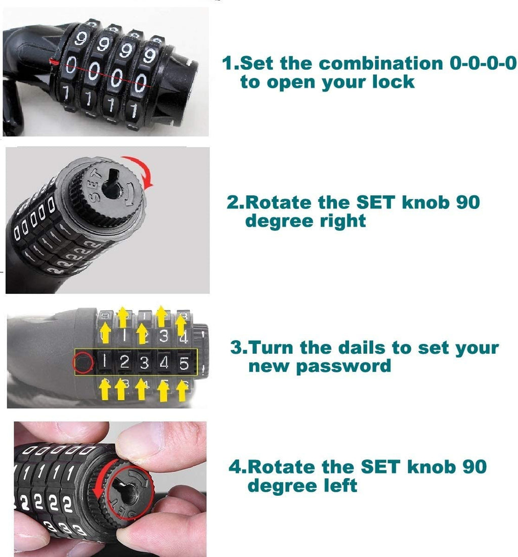 6 Feet Mini Combination Cable Lock O223