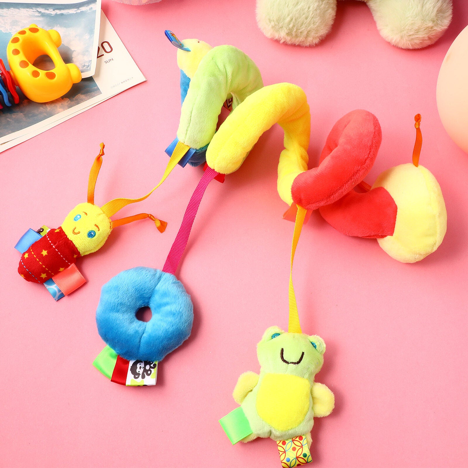 Baby Crib Cot Pram Hanging Rattles Spiral Stroller Car Seat Toy R6749
