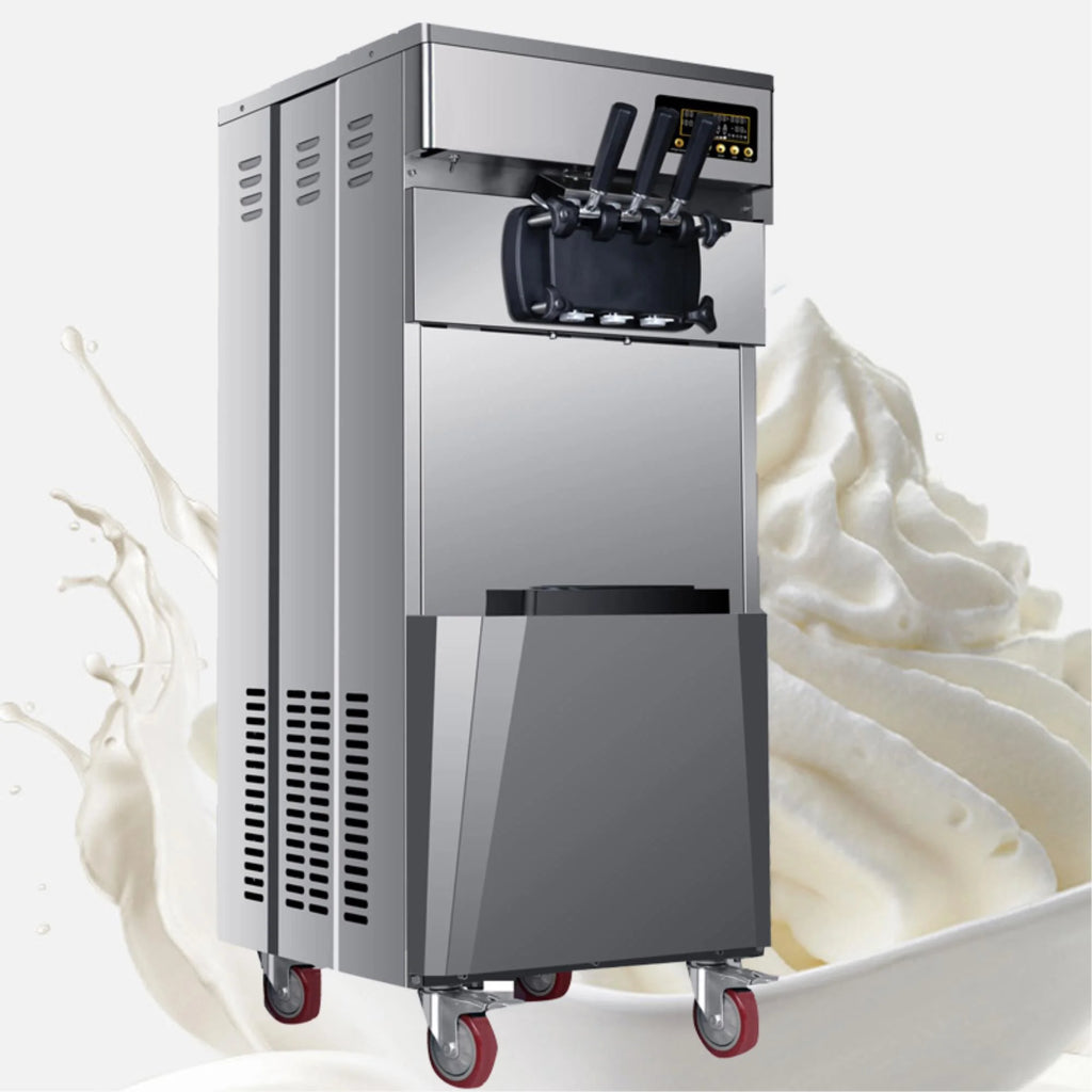 Commercial Three Flavors Ice Cream Maker with Stainless Steel Stand W818