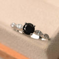 925 Sterling Silver Black Onyx Engagement Ring U7166