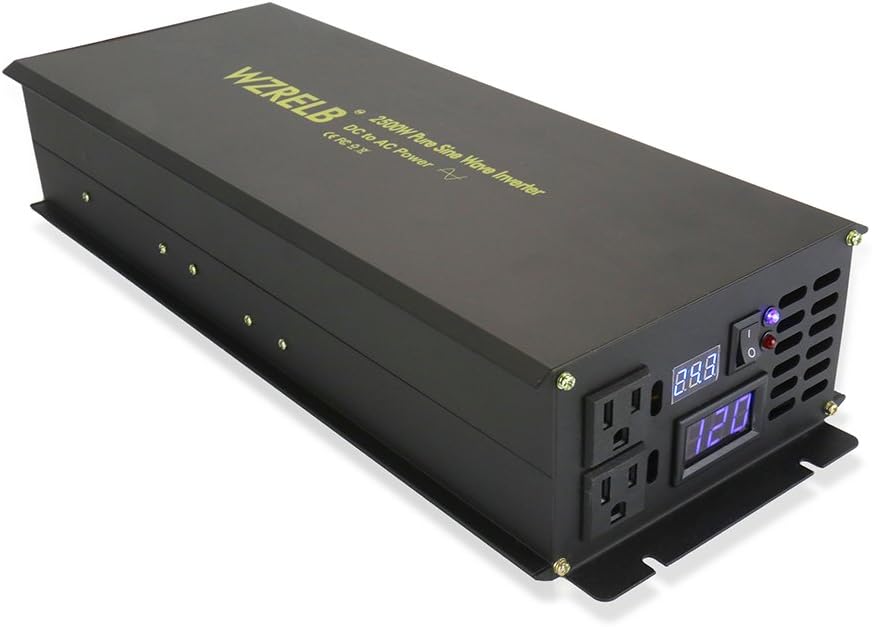 2500W Pure Sine Wave Power Inverter 12V 120V DC AC Converter K42814