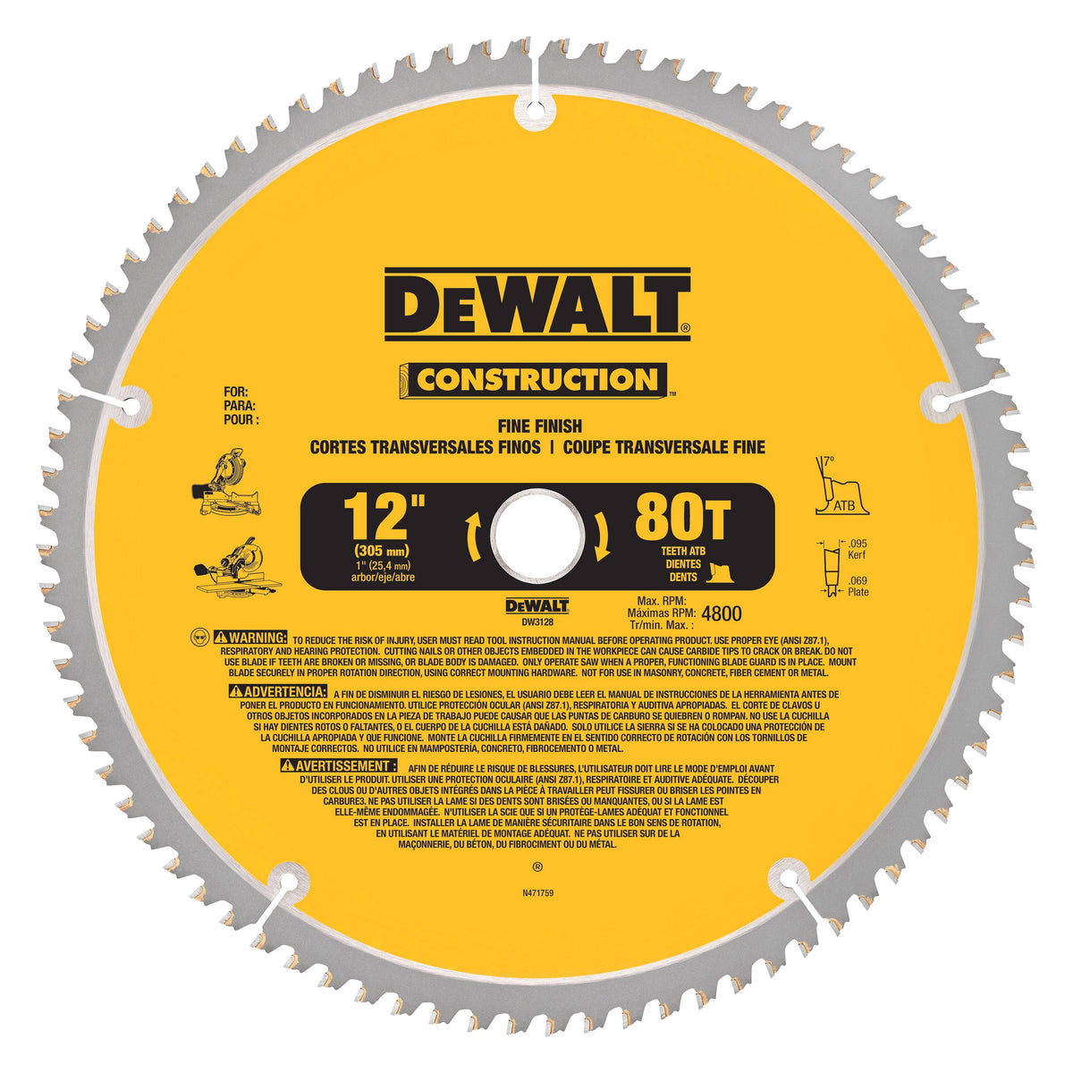 12in Circular Saw Blade F123