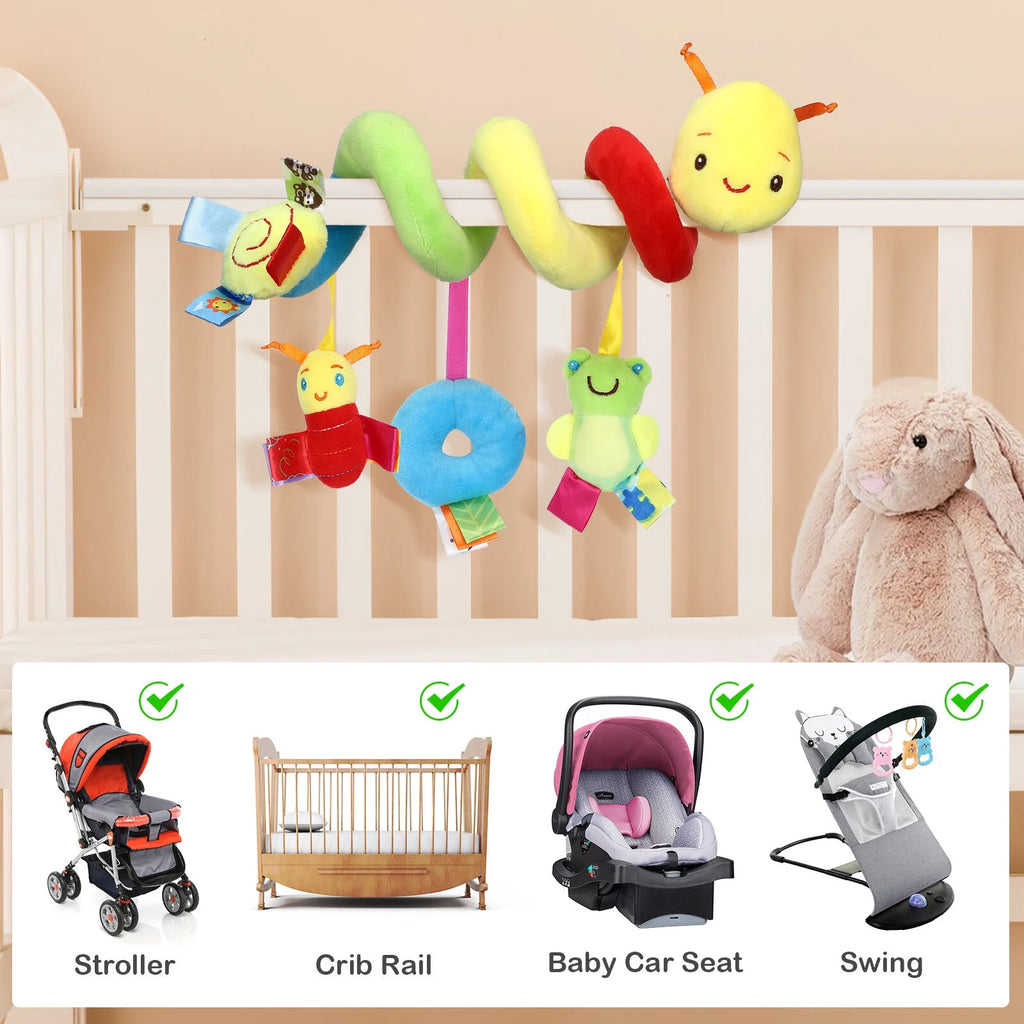 Baby Crib Cot Pram Hanging Rattles Spiral Stroller Car Seat Toy R6749