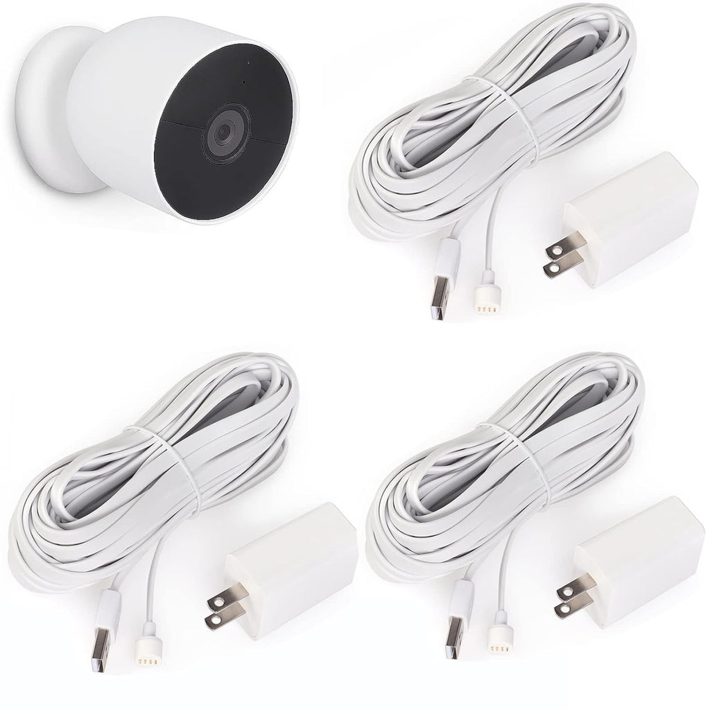 25 ft Weatherproof Charging Cable 3Pack-White R348