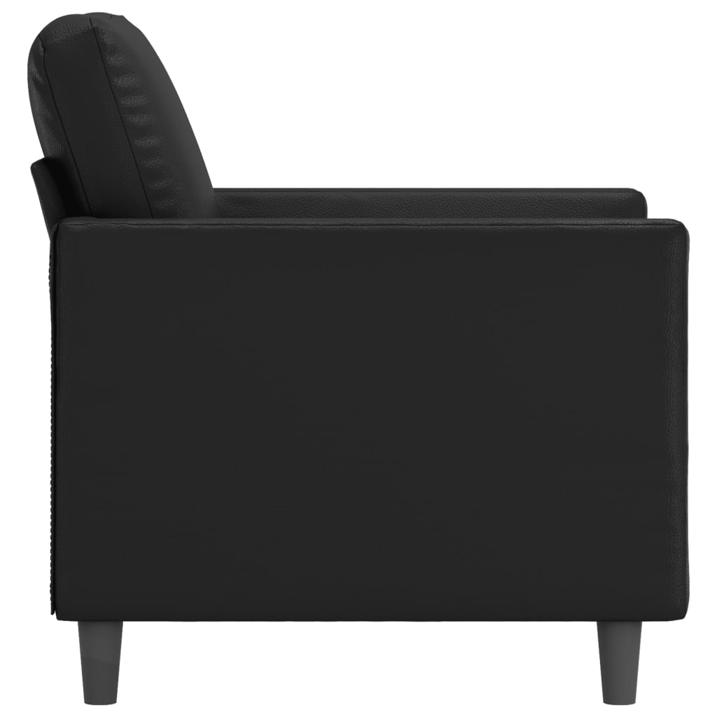 Black Faux Leather Sofa Chair V556