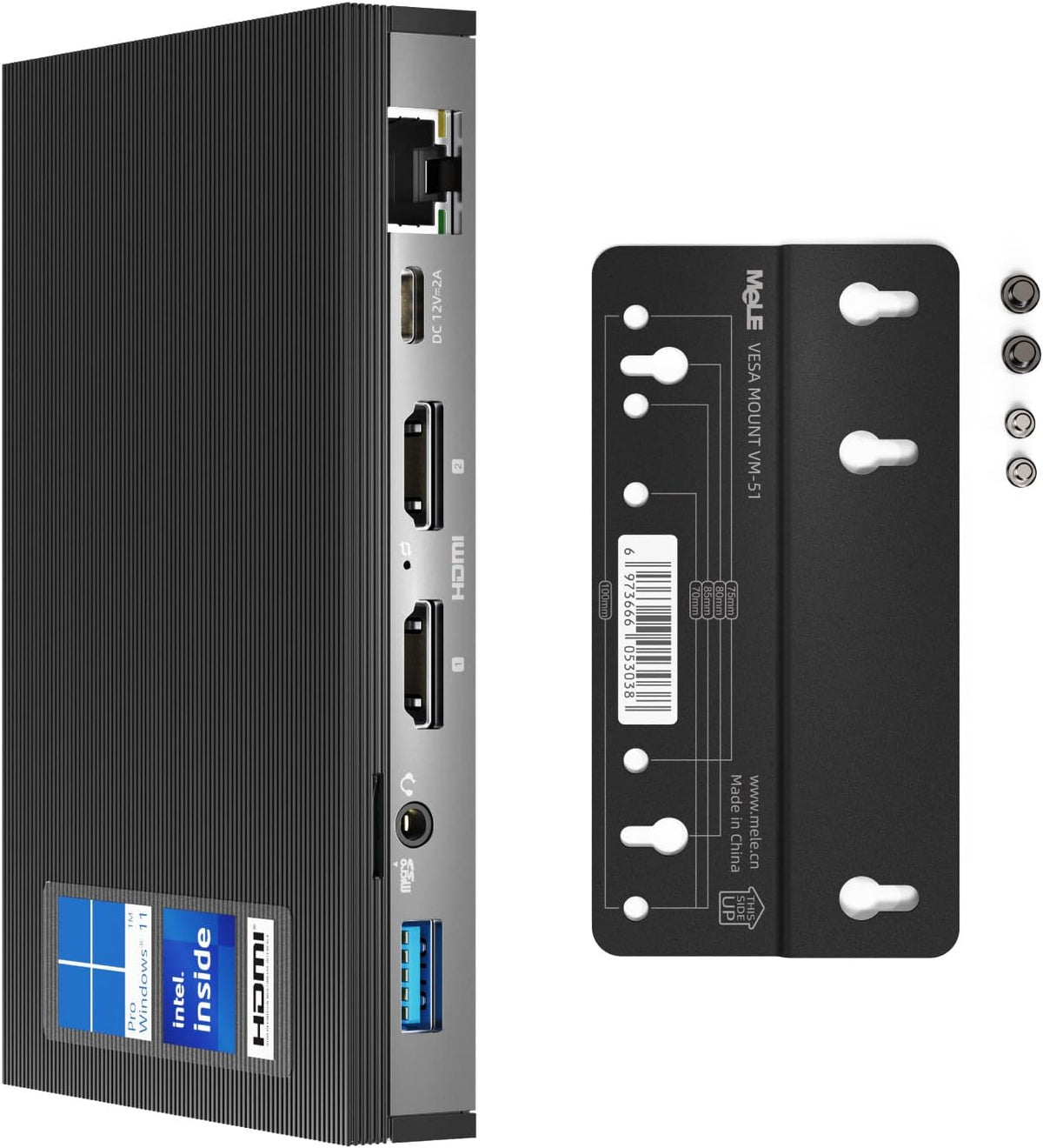 Fanless Mini PC Window11 Pro Celeron J4125 8GB/128GB Small Desktop Computer L402