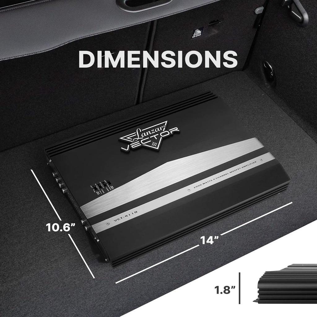 4 Channel 2000 Watt Bridgeable MOSFET Car Audio Amplifier I804