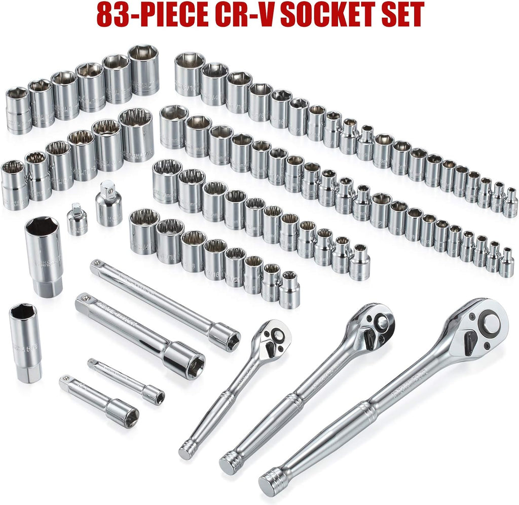438-Piece Mechanics Tool Set with 3-Drawer Metal Box P242