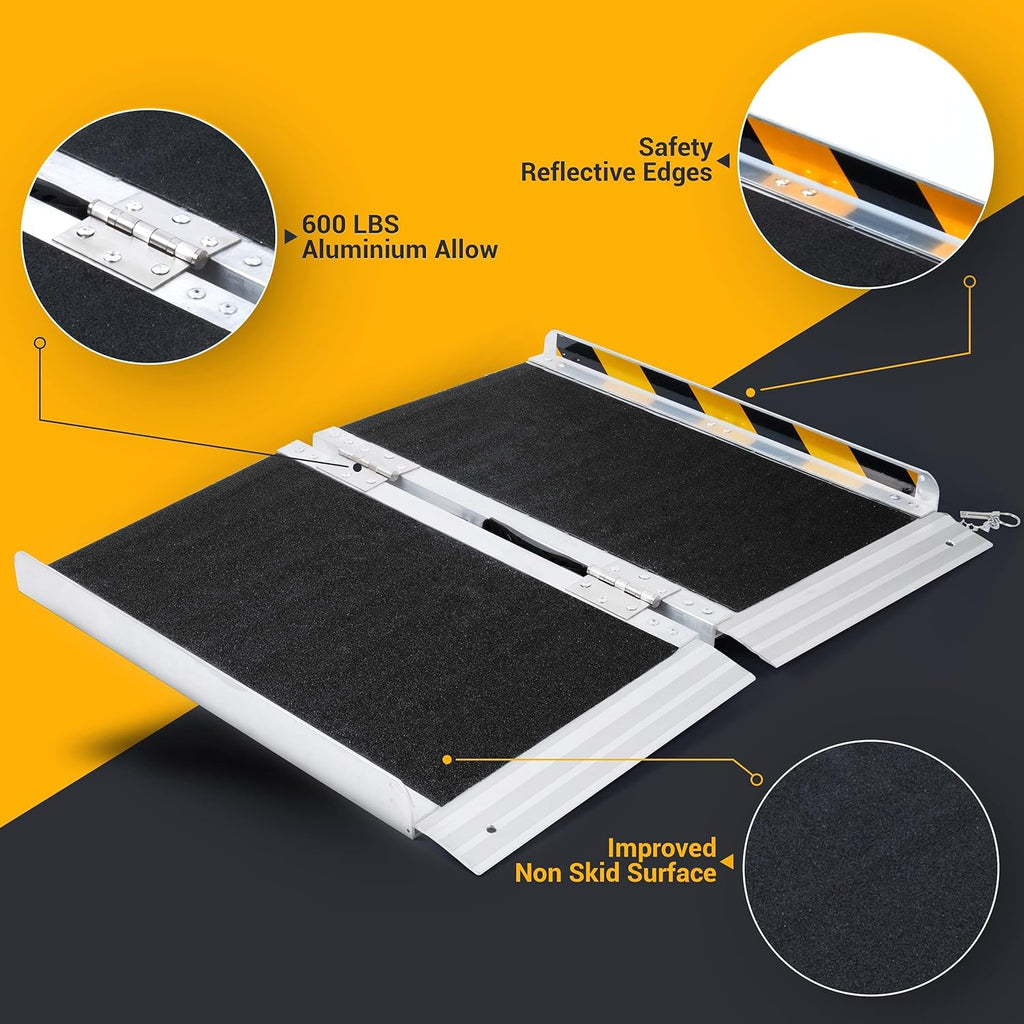Portable Foldable Wheelchair Ramp with Handle (2FT) Q385402
