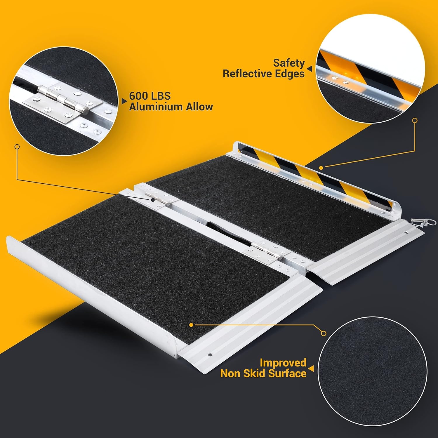 Portable Foldable Wheelchair Ramp with Handle (2FT) Q385402