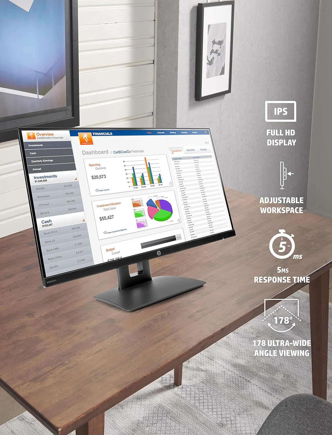 23.8-Inch Full HD 1080p IPS LED Monitor with Built-In Speakers and VESA Mounting, Black G1737