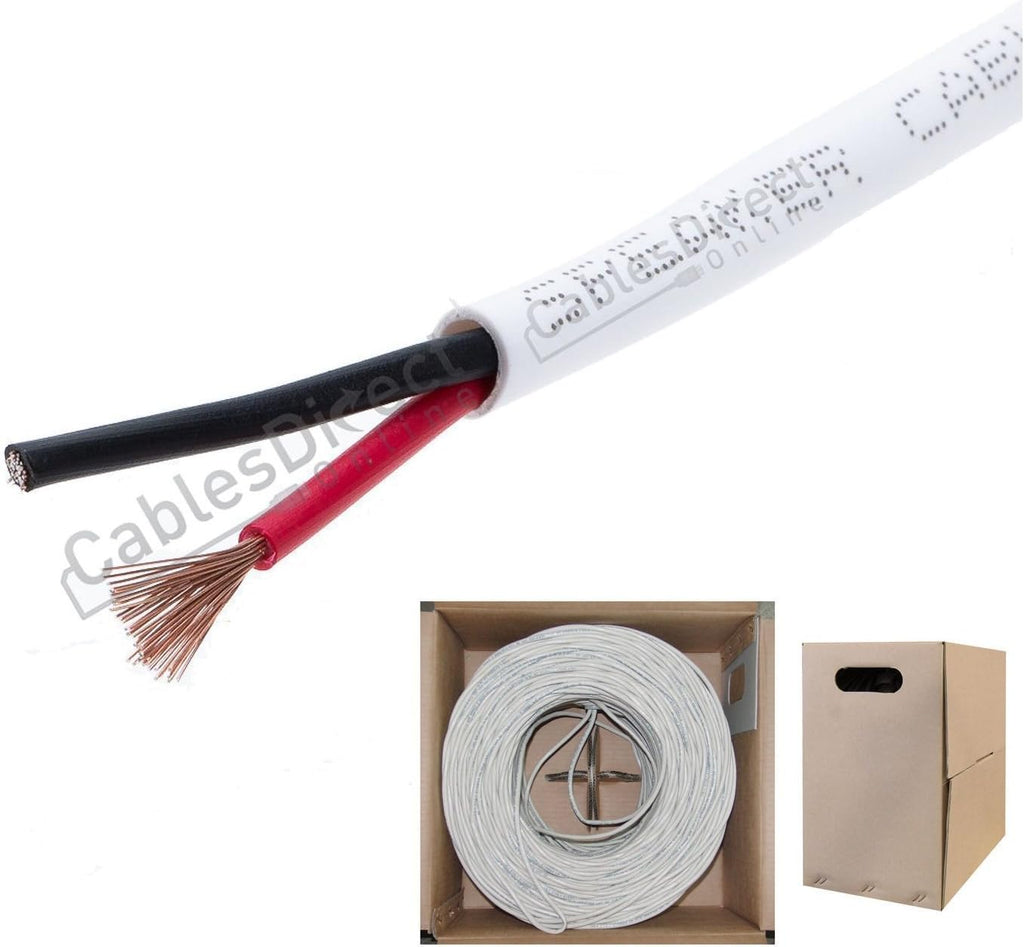500ft White 14AWG 2 Conductor Speaker Cable D450
