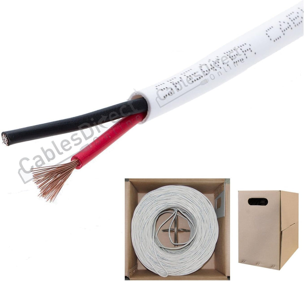 500ft White 14AWG 2 Conductor Speaker Cable D450