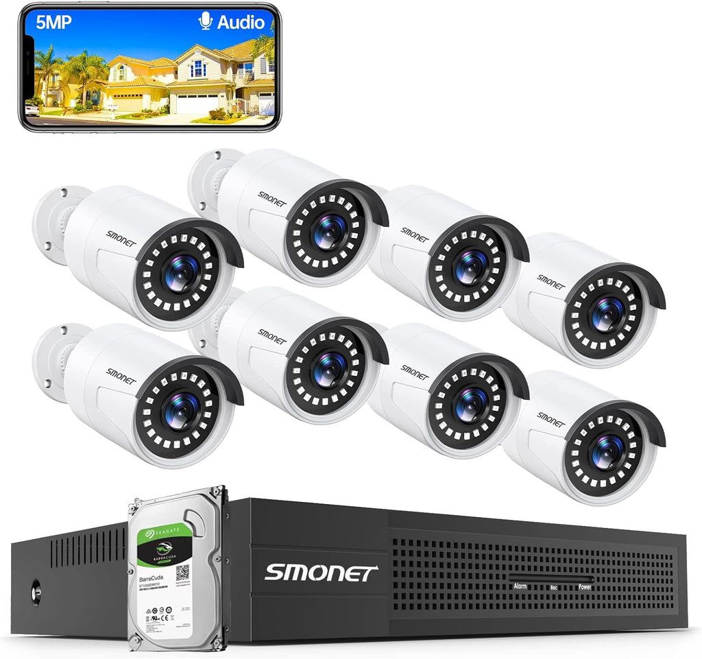 8CH 5MP PoE CCTV Camera Security System with 3TB Hard Drive I2427
