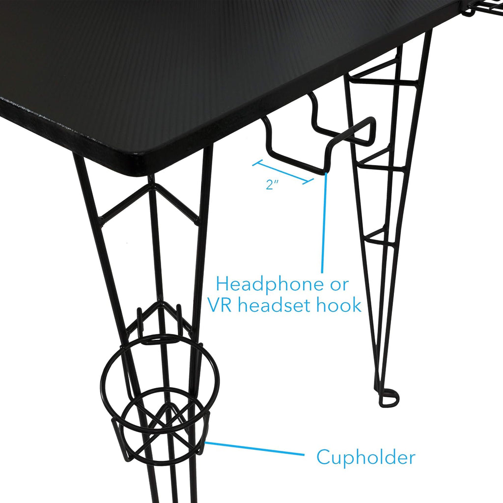 Gaming Desk with Monitor Stand and Cable Management J502242