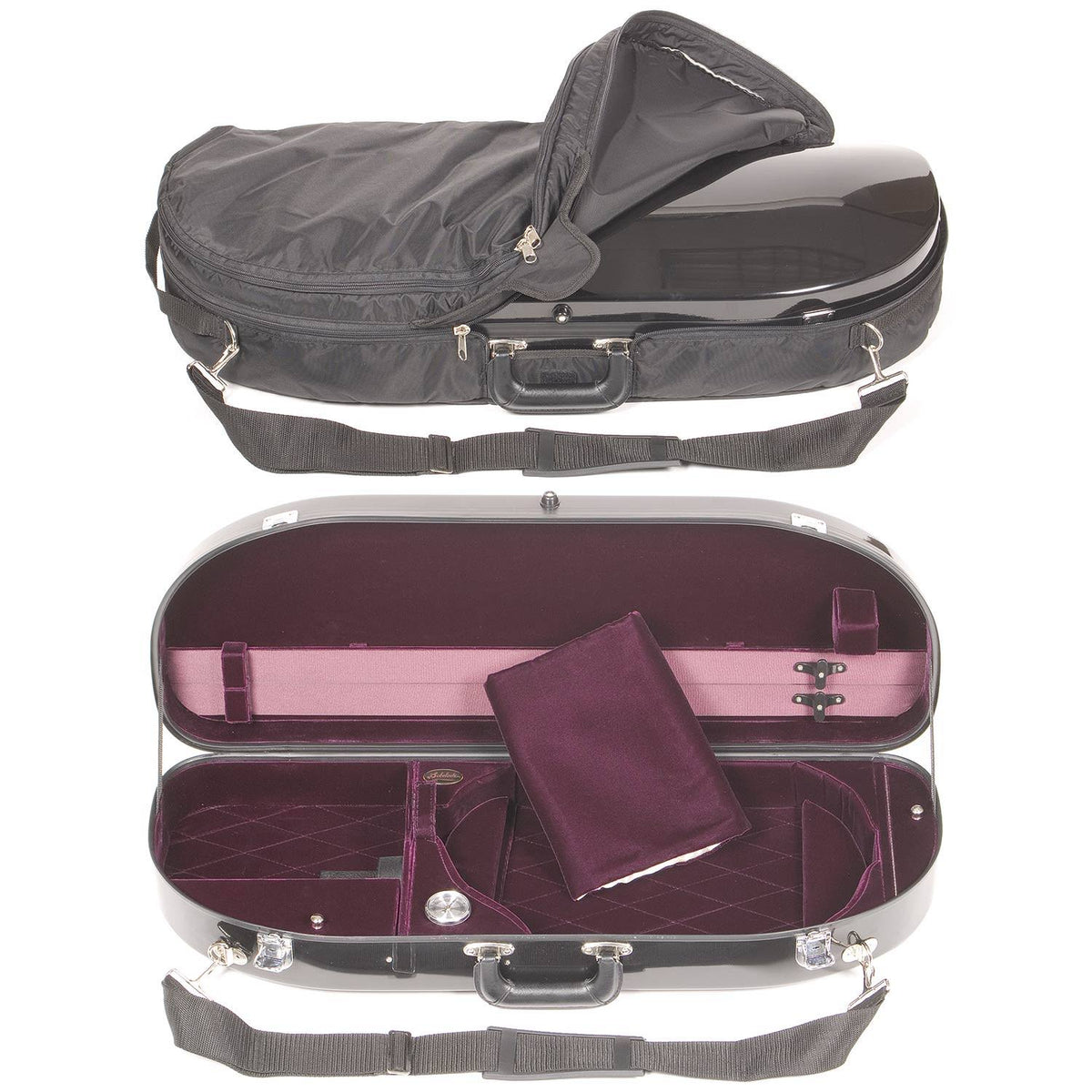 Black Fiberglass Viola Case Q255
