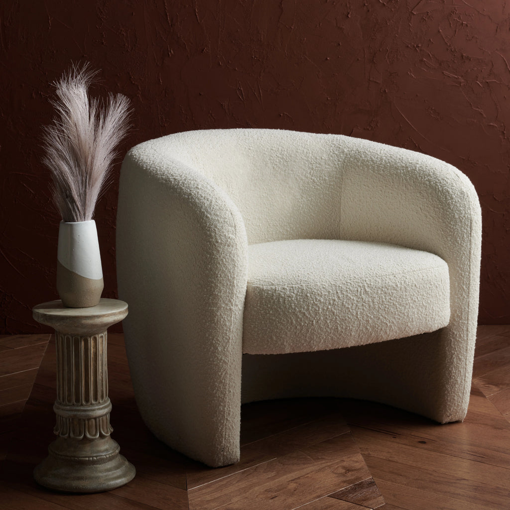 Ivory Boucle Accent Chair I531
