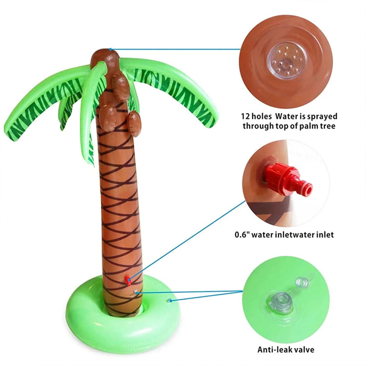 Inflatable Palm Tree Yard Sprinkler Toy A8397