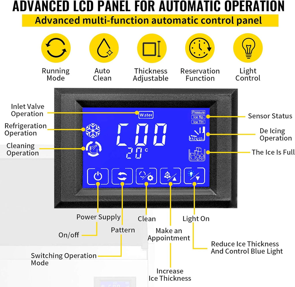 110V Commercial Ice Maker with Stainless Steel Construction A341209