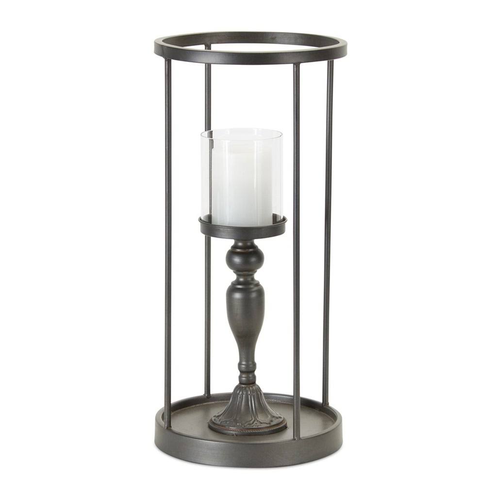 Iron/Glass Candle Holder T2137