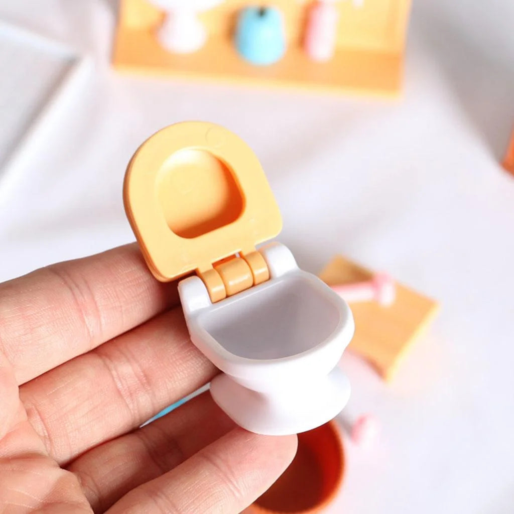 1:12 Dollhouse Modern Bathroom Bathtub Toilet Miniatures K18750