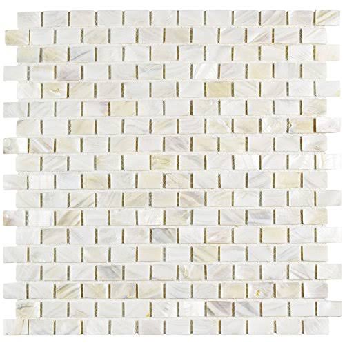 11.5x11.75-inch White Natural Seashell Mosaic Wall Tile C1487