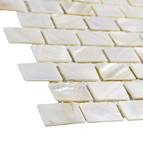 11.5x11.75-inch White Natural Seashell Mosaic Wall Tile C1487