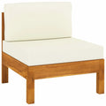 Solid Acacia Wood Sofa with White Cushions M5341