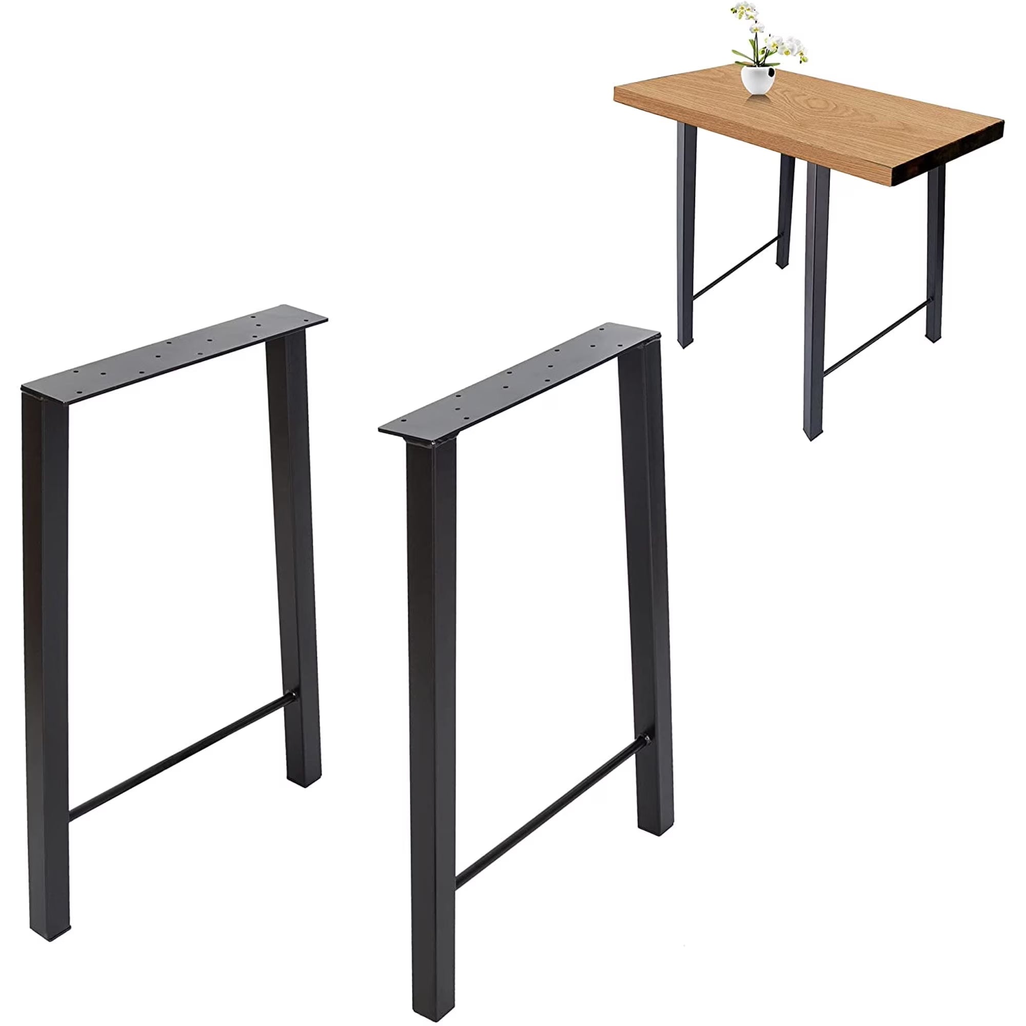 28"H×20"W Black Metal Desk Legs H590