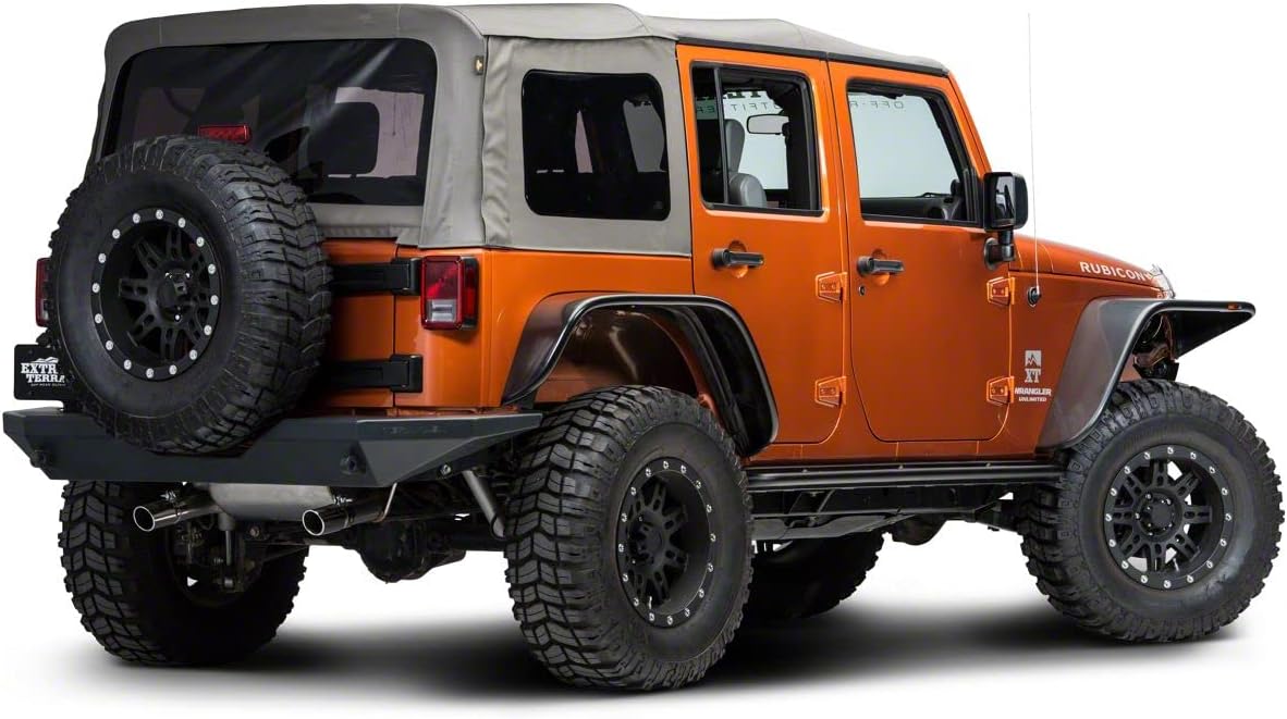 Textured Black Rubi Rails Compatible with 07-18 Jeep Wrangler JK 4-Door V7056