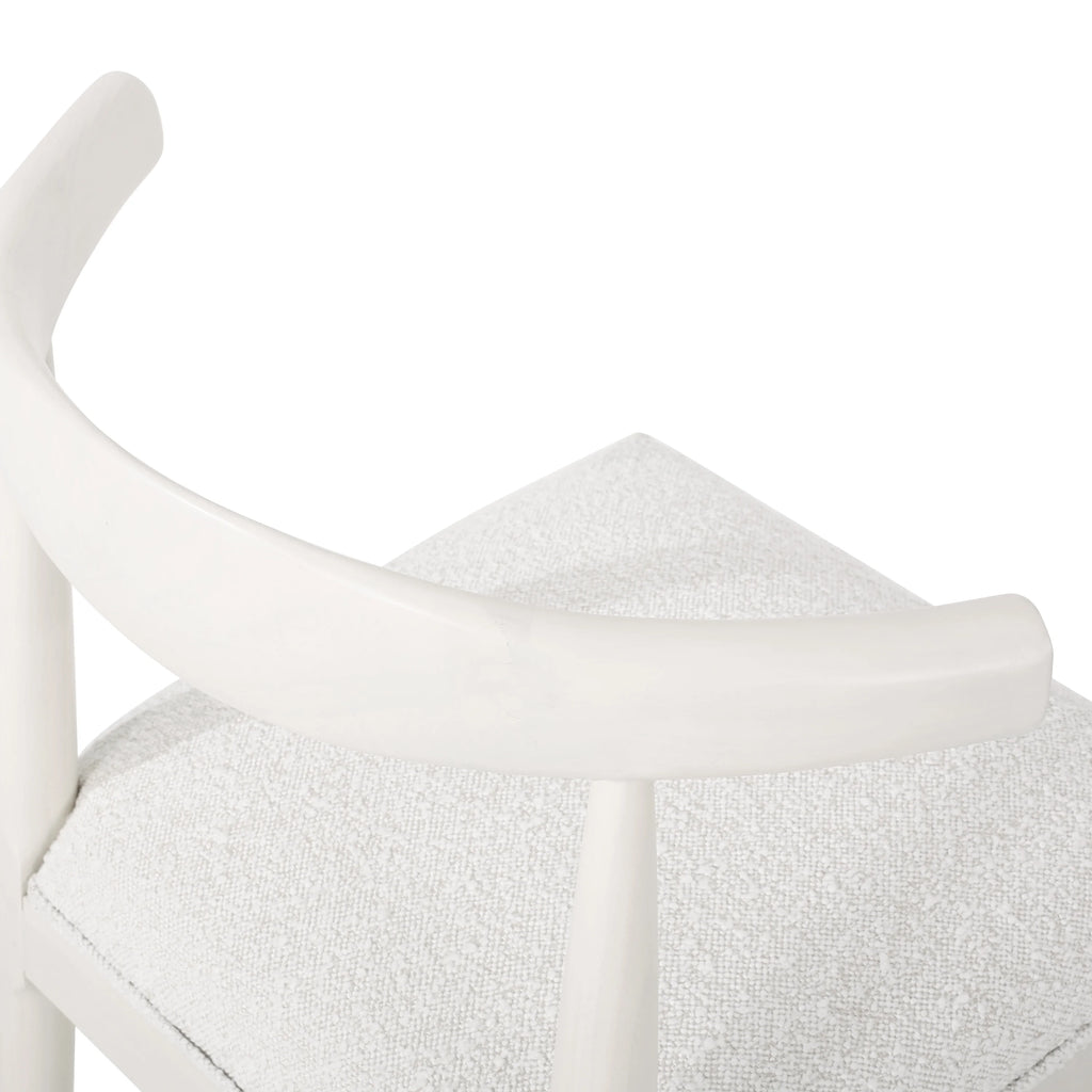 Almond Textured Boucle Fabric Upholstered Wood Dining Chairs, Set of 2 Z3778