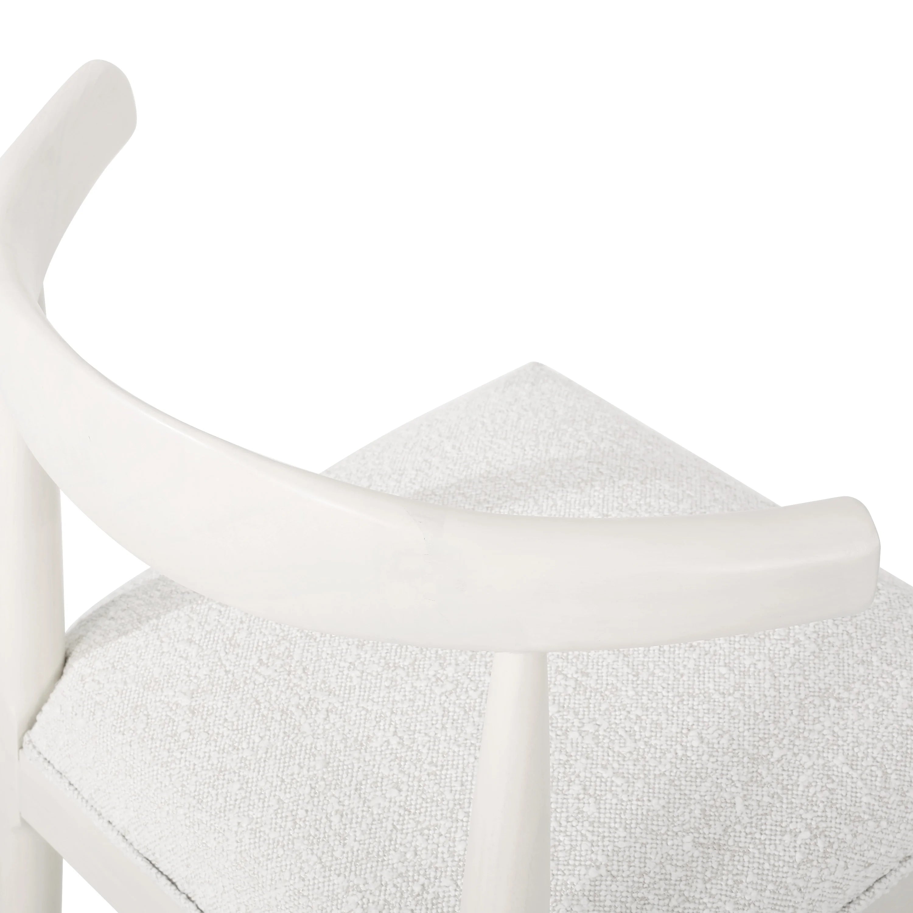 Almond Textured Boucle Fabric Upholstered Wood Dining Chairs, Set of 2 Z3778