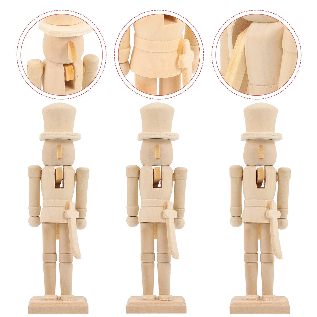36 Pcs Unfinished Wooden Nutcracker Ornament Peg Dolls W262268