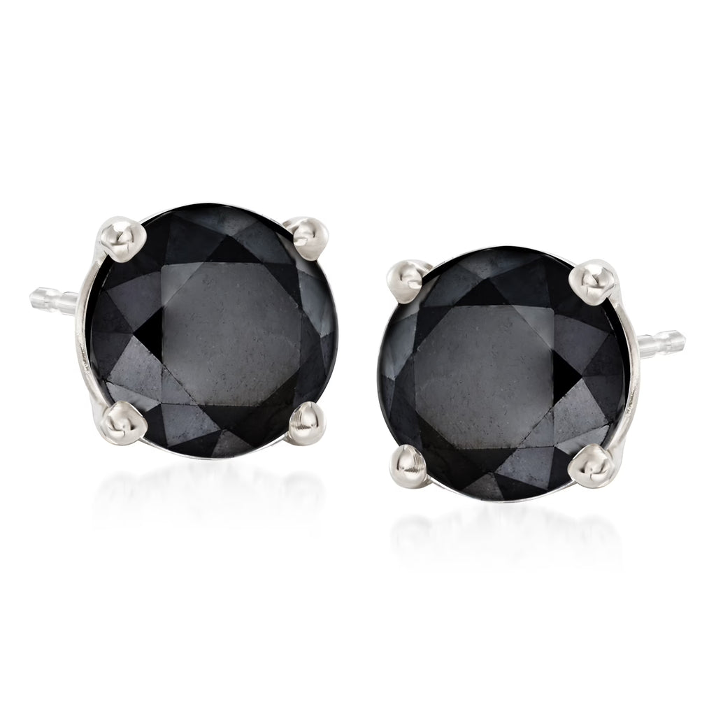 Black Diamond Stud Earrings in Sterling Silver X780