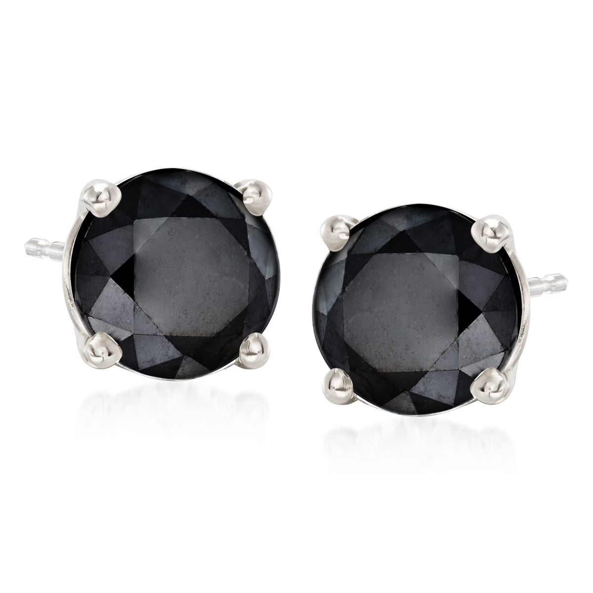 Black Diamond Stud Earrings in Sterling Silver X780
