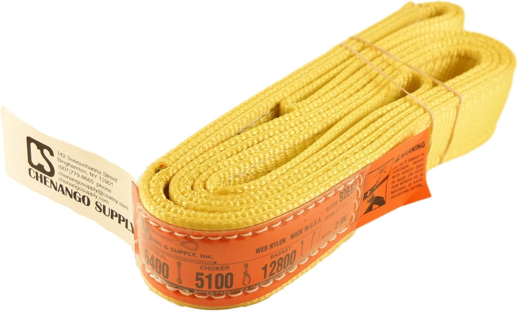 Nylon Lifting Slings, Eye & Eye, 2 Ply, 6,400 lbs Vertical, Pack of 2 C8595