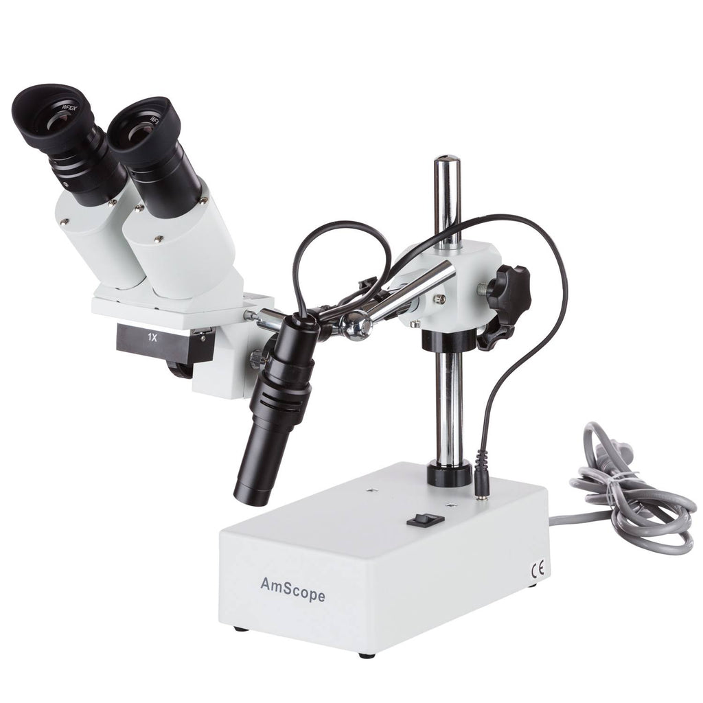 10x & 15X Widefield Stereo Microscope with Boom Arm Stand J2411