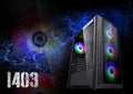 ATX Desktop Computer Case with Tempered Glass Window and 120mm ARGB LED Fans W9812
