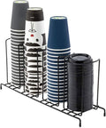 Black Iron Wire 4-Section Cup & Lid Organizer N89285
