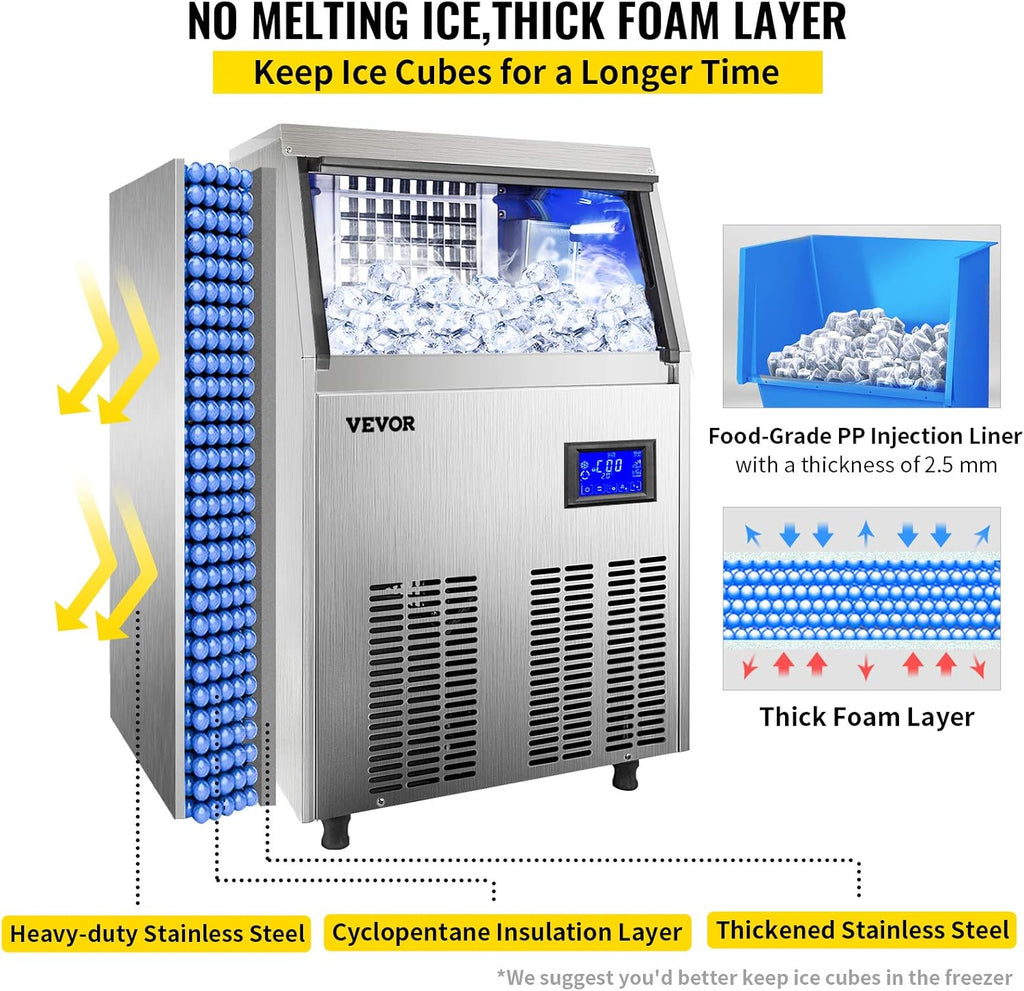 110V Commercial Ice Maker with Stainless Steel Construction A341209