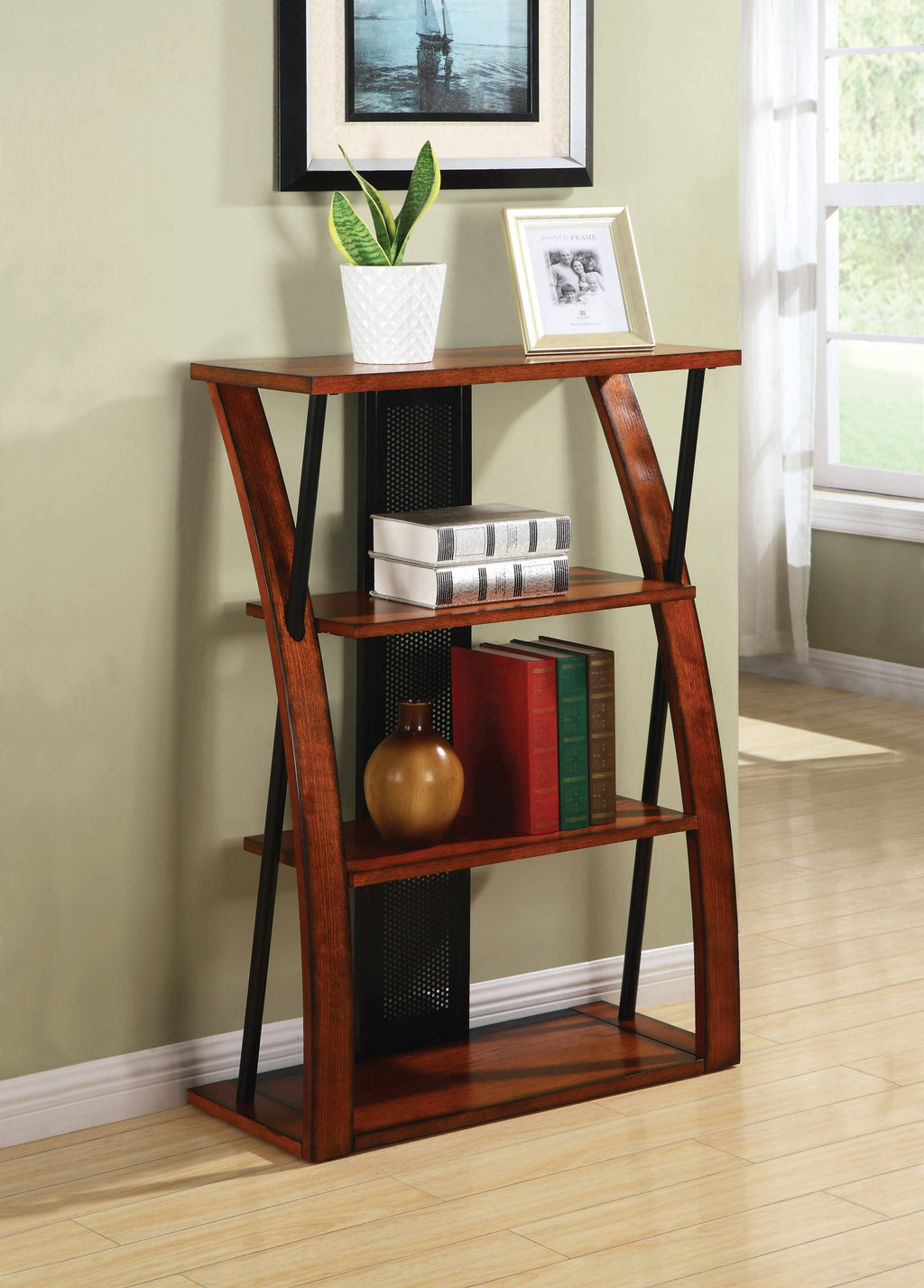Black Medium Oak 3 Shelf Bookcase P714714