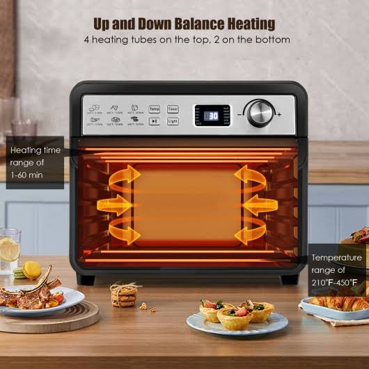 12-in-1 23 qt Digital Toaster Air Fryer Oven Rotisserie with 9 Accessories F413926