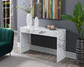 White Faux Marble Console Table/Desk D5900