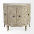 Beige 4 Door Half Circle Accent Cabinet D1141
