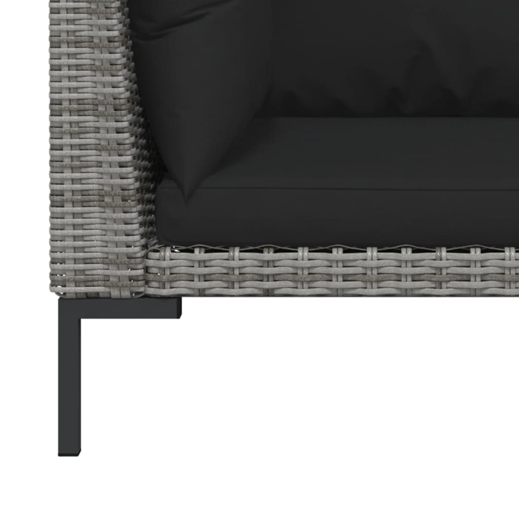 Half Round Poly Rattan Patio Sofas with Cushions X59772