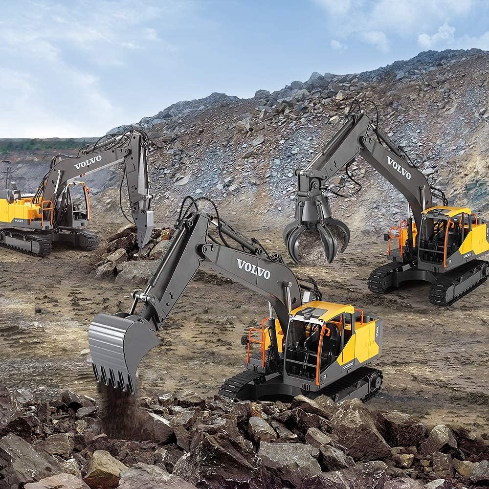 1/16 Scale RC Excavator Digger Toy with 2 Tools O25805