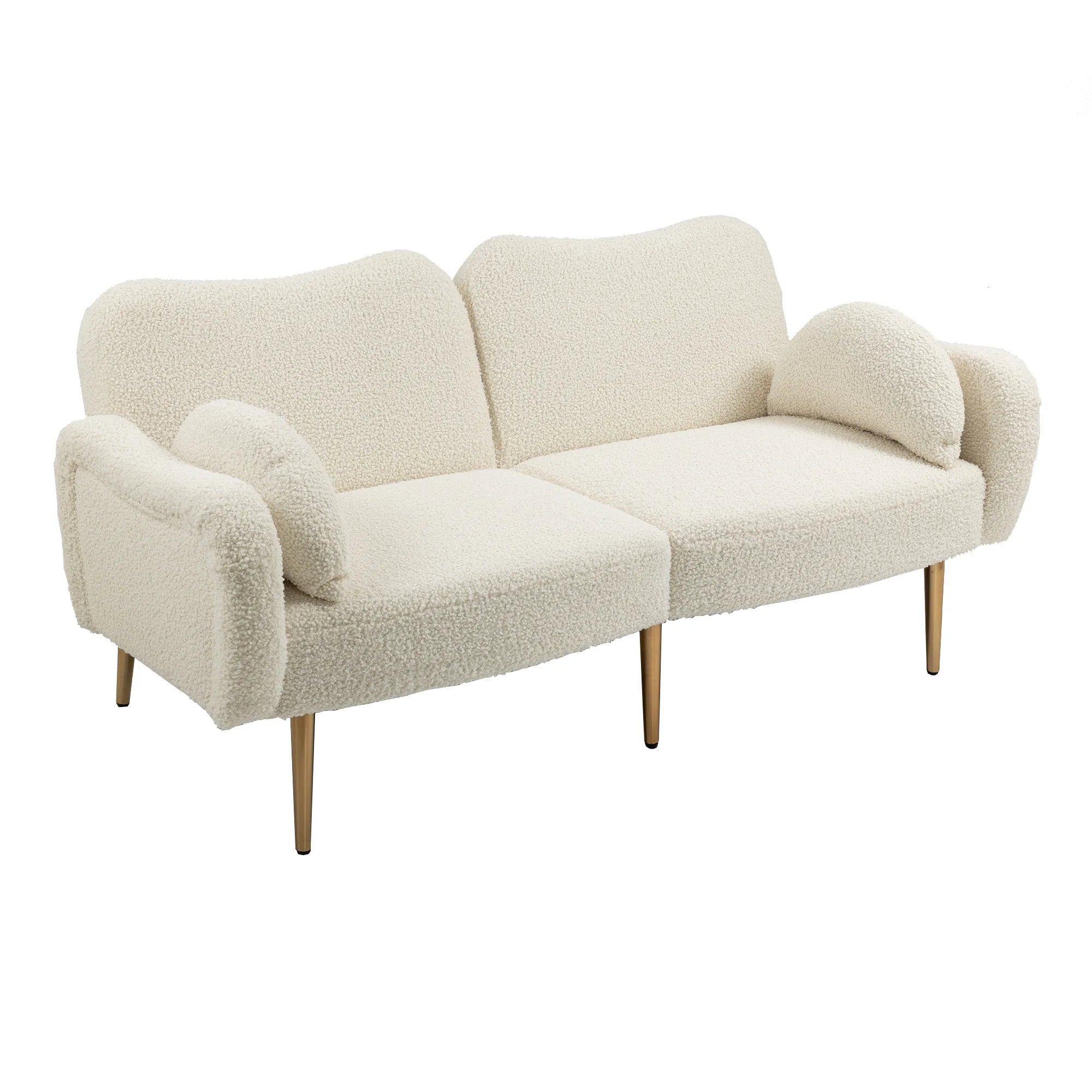 Velvet Love Seats Sofa with 2 Bolster Pillows I6829