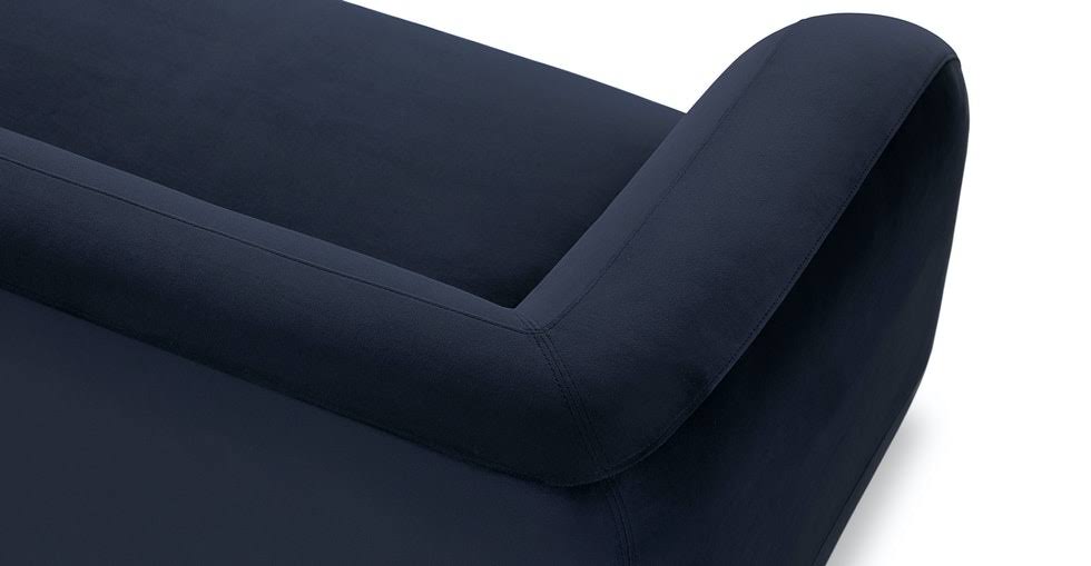 Blue Velvet Daybed with Black Metal Legs B9514