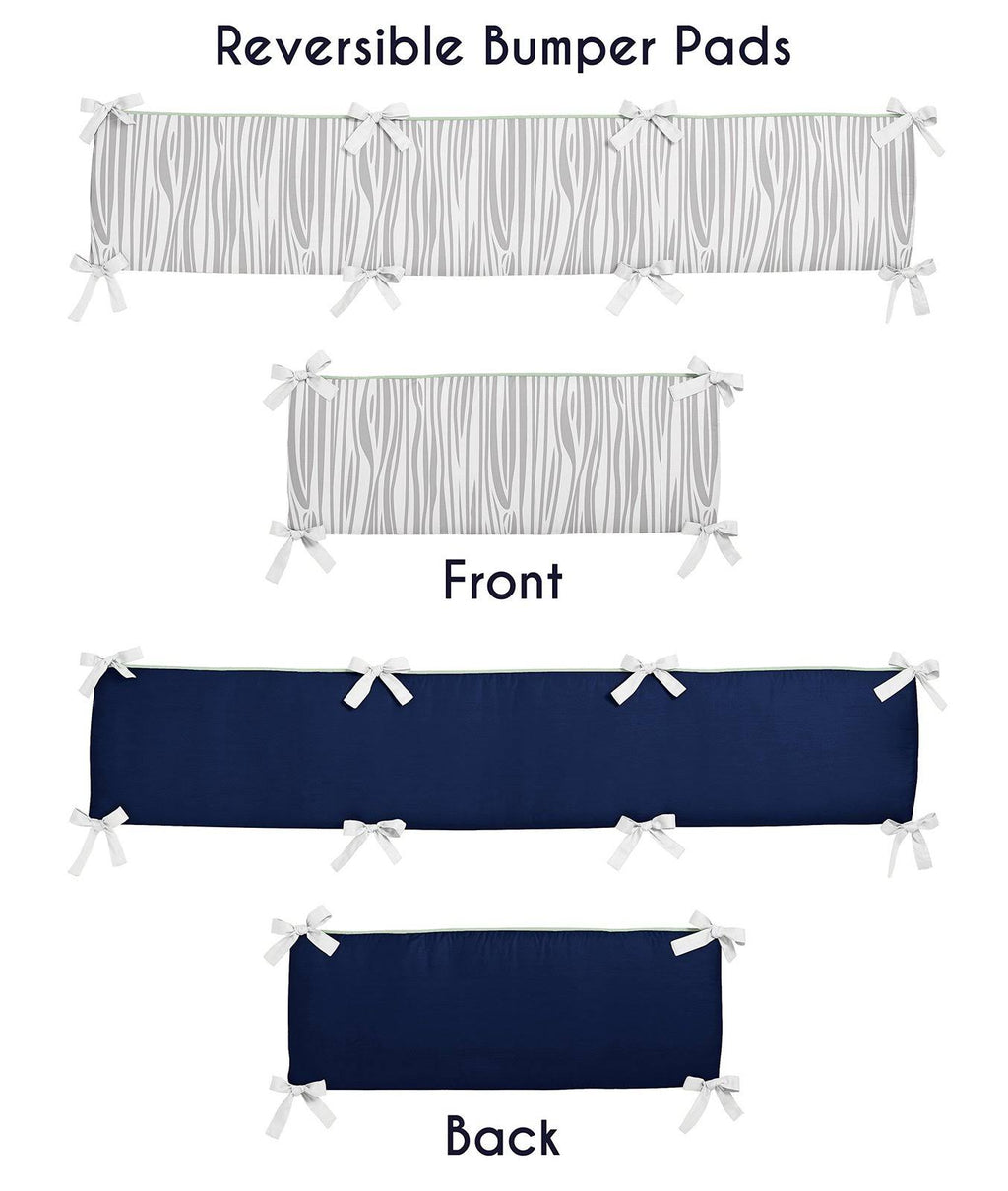 Navy Blue Mint and Grey Woodsy Deer Boys Baby Bedding Crib Set N17678