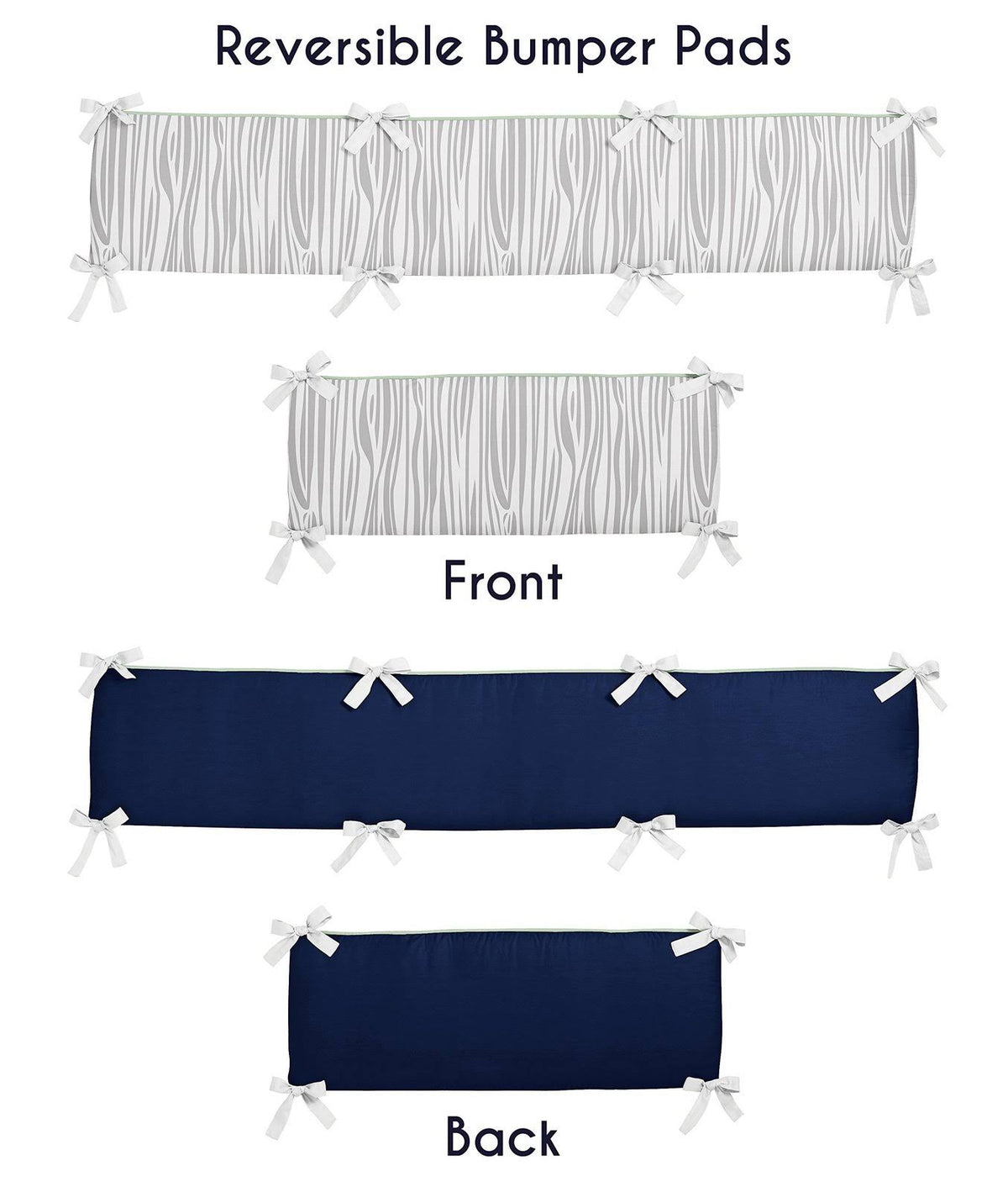 Navy Blue Mint and Grey Woodsy Deer Boys Baby Bedding Crib Set N17678
